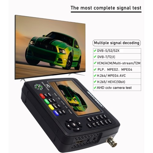 iBRAVEBOX V10 Finder Pro+ Satellite Finder Signal Meter 4000mAh Battery For DVB-S/S2/S2X/T/T2/C Receiver HD Satellite TV Signal Finder 4.3inch LCD Screen
iBRAVEBOX V10 Finder Pro+ Satellite Finder Signal Meter 4000mAh Battery For DVB-S/S2/S2X/T/T2/C Receiver HD Satellite TV Signal Finder 4.3inch LCD Screen