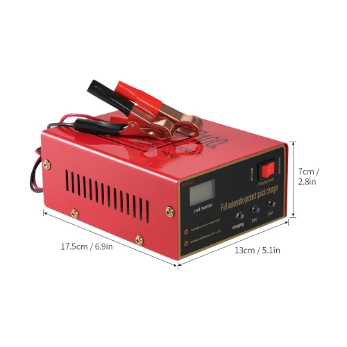 12V/24V Intelligent Automatic LED Charger Pulse Repair Type Maintainer for Lead Acid Battery and Lithium Battery 140W AC110V
12V/24V Intelligent Automatic LED Charger Pulse Repair Type Maintainer for Lead Acid Battery and Lithium Battery 140W AC110V