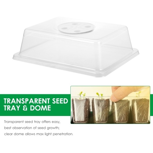 

KKmoon 10 Pack Seed Starter Trays 12-Cell Seedling Box with Humidity Adjustment Transparent Domes and Base Trays for Garden Seedling Seed Starting Growing Germination