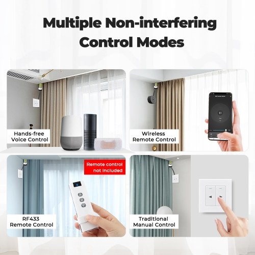 Tuya WiFi RF433 Remotes Control Mini Curtain Switch Module Intelligent Home Switch Device Sharing Timing Function Intelligent Linkage Mobilephone APP Remotes Control Compatible with Alexa Voice Control
Tuya WiFi RF433 Remotes Control Mini Curtain Switch Module Intelligent Home Switch Device Sharing Timing Function Intelligent Linkage Mobilephone APP Remotes Control Compatible with Alexa Voice Control