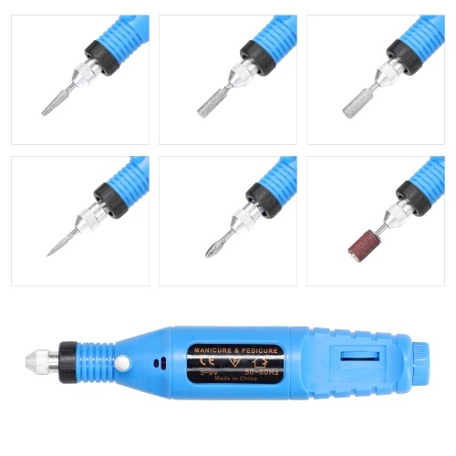USB Power Supplys Handheld Mini Electric Grinder Nail Gelatum Removing Tool Manicure Machine Speed Adjustable Grinding Rotary Tool Kit with 6 Grinding Heads
USB Power Supplys Handheld Mini Electric Grinder Nail Gelatum Removing Tool Manicure Machine Speed Adjustable Grinding Rotary Tool Kit with 6 Grinding Heads