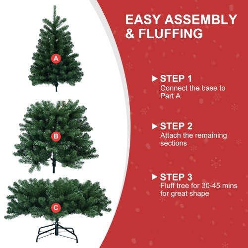 4FT Artificial Christmas Tree 328 Branch Tips PVC Holiday Decoration Xmas Tree with Sturdy Metal Stand for Home / Office / Party (without Light)
4FT Artificial Christmas Tree 328 Branch Tips PVC Holiday Decoration Xmas Tree with Sturdy Metal Stand for Home / Office / Party (without Light)