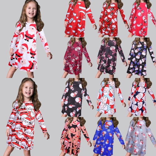 Kids Girls Christmas Print Dress Long Sleeves O Neck Children Party Princess Dress Costume T-shirt
Kids Girls Christmas Print Dress Long Sleeves O Neck Children Party Princess Dress Costume T-shirt