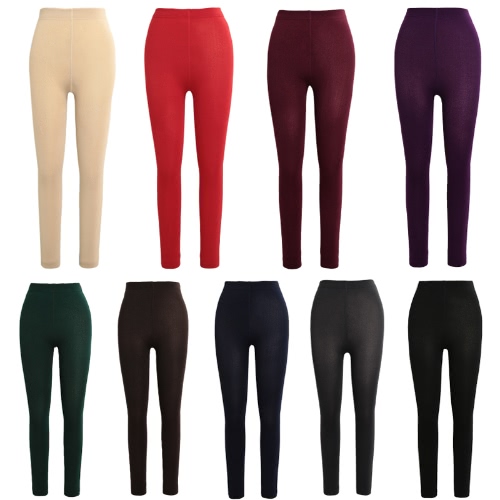 Sexy Women Autumn Winter Leggings Solid High Elastic Waist Thick Warm Tights Bodycon Pants Sexy Women Autumn Winter Leggings Solid High Elastic Waist Thick Warm Tights Bodycon Pants