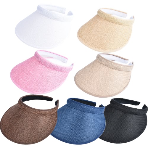 Unisex Women Men Summer Sun Visors Cap Broad Wide Brim Topless Tennis Golf Headband Hat Headwear Unisex Women Men Summer Sun Visors Cap Broad Wide Brim Topless Tennis Golf Headband Hat Headwear