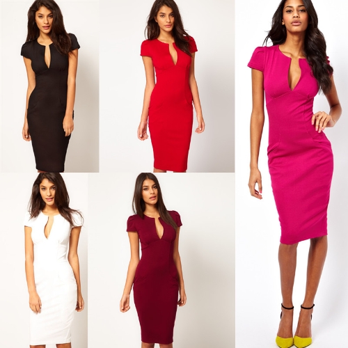 Sexy Fashion Women Pencil Dress Plunge V-Neck Pocket Slim Bodycon Midi Dress OL Work Party White
Sexy Fashion Women Pencil Dress Plunge V-Neck Pocket Slim Bodycon Midi Dress OL Work Party White