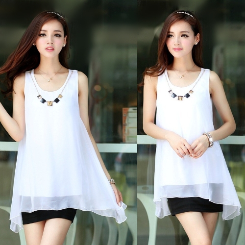 New Fashion Women Chiffon Blouse Candy Color Sleeveless Irregular Hem Loose Tank Tops White
New Fashion Women Chiffon Blouse Candy Color Sleeveless Irregular Hem Loose Tank Tops White
