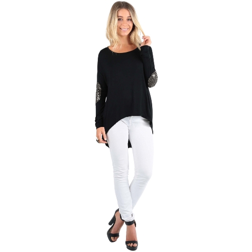 New Fashion Women T-Shirt Patchwork Elbow Round Neck Long Sleeve Asymmetric Hem Casual Top
New Fashion Women T-Shirt Patchwork Elbow Round Neck Long Sleeve Asymmetric Hem Casual Top