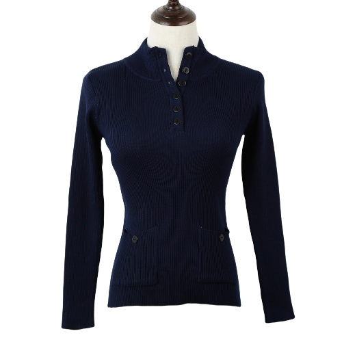 New Fashion Women Sweater Stand Collar Buttons Long Sleeve Solid Bodycon Fit Casual Knitwear New Fashion Women Sweater Stand Collar Buttons Long Sleeve Solid Bodycon Fit Casual Knitwear