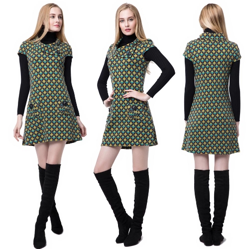 New Women Dress Contrast Plaid Shawl Collar Button Pockets Short Sleeve Mini Dress Green
New Women Dress Contrast Plaid Shawl Collar Button Pockets Short Sleeve Mini Dress Green