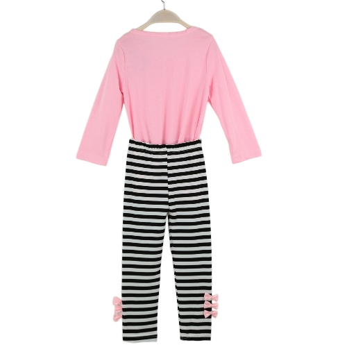 New Fashion Kids Girls Clothing Set Bowknot Pullover Tops Striped Pants Pink/Dark Blue
New Fashion Kids Girls Clothing Set Bowknot Pullover Tops Striped Pants Pink/Dark Blue