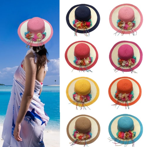 New Summer Women Straw Hat Wide Brim Colorful Flower Floppy Foldable Sun Beach Hat Headwear
New Summer Women Straw Hat Wide Brim Colorful Flower Floppy Foldable Sun Beach Hat Headwear