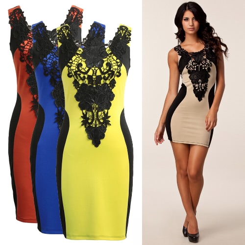 New Fashion Women Dress Floral Lace Contrast Sleeveless Bodycon Mini Casual Bandage Backless One-Piece
New Fashion Women Dress Floral Lace Contrast Sleeveless Bodycon Mini Casual Bandage Backless One-Piece