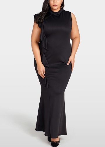 Sexy Women Dress Plus Size Ruffle Side Stand Collar Sleeveless Bodycon Mini Dress Oversize Party Clubwear Black
Sexy Women Dress Plus Size Ruffle Side Stand Collar Sleeveless Bodycon Mini Dress Oversize Party Clubwear Black