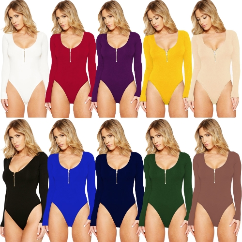 Women Long Sleeve Playsuit Rompers Solid Bodysuits Skinny Jumpsuits Night Clubbing Bodycon Overalls Women Long Sleeve Playsuit Rompers Solid Bodysuits Skinny Jumpsuits Night Clubbing Bodycon Overalls