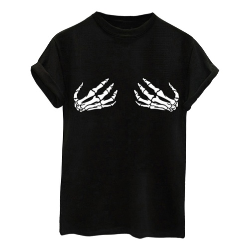 Summer Women Basic T-Shirt Скелет Руки Печать с коротким рукавом Повседневный тройник
Summer Women Basic T-Shirt Скелет Руки Печать с коротким рукавом Повседневный тройник