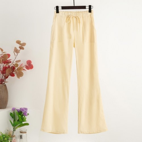 Women Wide Leg Pants High Elastic Waist Drawstring Pockets Flared Leg Loose Casual Trousers Plus Size
Women Wide Leg Pants High Elastic Waist Drawstring Pockets Flared Leg Loose Casual Trousers Plus Size
