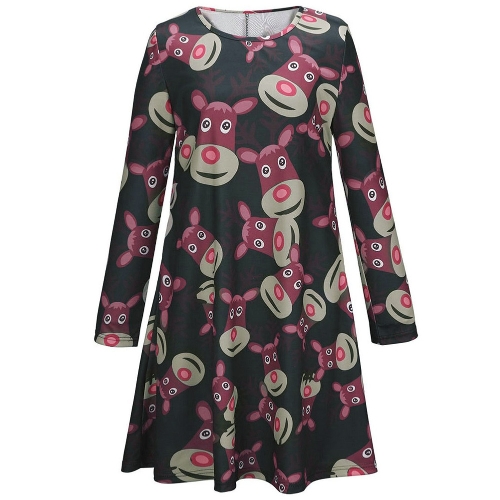 New Fashion Women Mini Dress Reindeer Print Color Block Round Neck Long Sleeve Cute One-piece Green/Red/Black
New Fashion Women Mini Dress Reindeer Print Color Block Round Neck Long Sleeve Cute One-piece Green/Red/Black
