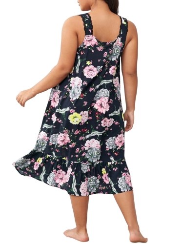 Women Lounger Dress Floral Printed Sleeveless Plus Size Loose Nightgowns Lounging Pyjamas
Women Lounger Dress Floral Printed Sleeveless Plus Size Loose Nightgowns Lounging Pyjamas