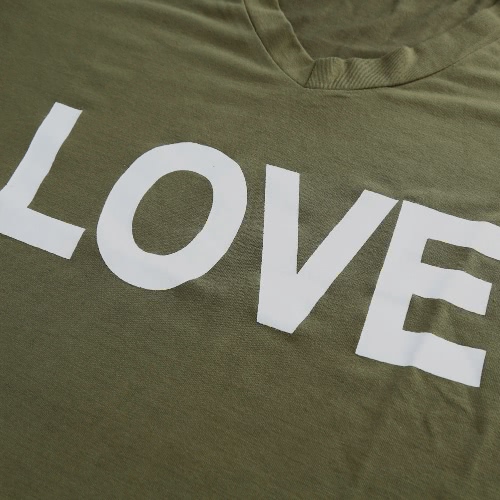 New Fashion Women T-Shirt Letter Print V-Neck Short Sleeve Solid Color Top Black/Green
New Fashion Women T-Shirt Letter Print V-Neck Short Sleeve Solid Color Top Black/Green
