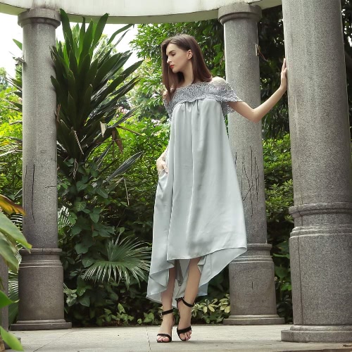 New Fashion Women Midi Dress Off Shoulder Lace Splice Short Sleeve Solid Loose Party Long Dress Grey
New Fashion Women Midi Dress Off Shoulder Lace Splice Short Sleeve Solid Loose Party Long Dress Grey