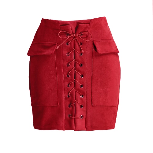 Fashion Women Lace Up Suede Leather Skirt High Waist Vintage Pocket Preppy Bodycon Short Pencil Skirt
Fashion Women Lace Up Suede Leather Skirt High Waist Vintage Pocket Preppy Bodycon Short Pencil Skirt