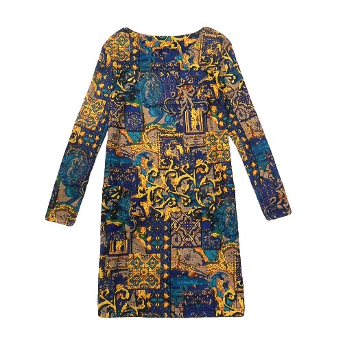 Casual Floral Print Round Neck Long Sleeve Spring Autumn Dress for Women Casual Floral Print Round Neck Long Sleeve Spring Autumn Dress for Women