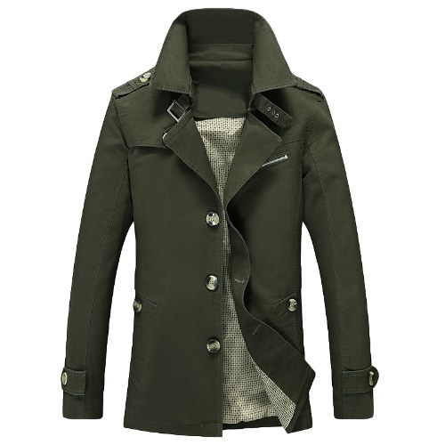 Fashion Men Trench Coats Autumn Windbreaker Single Breasted Buttons Front Vintage Jacket Casual Tops Outwear
Fashion Men Trench Coats Autumn Windbreaker Single Breasted Buttons Front Vintage Jacket Casual Tops Outwear