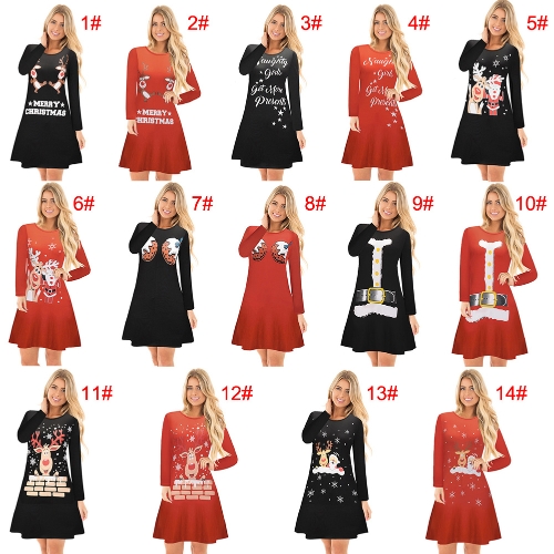 Autumn Winter Women Christmas Dress Cartoon Santa Reindeer Snowflake Long Sleeves Casual Xmas Dresses
Autumn Winter Women Christmas Dress Cartoon Santa Reindeer Snowflake Long Sleeves Casual Xmas Dresses
