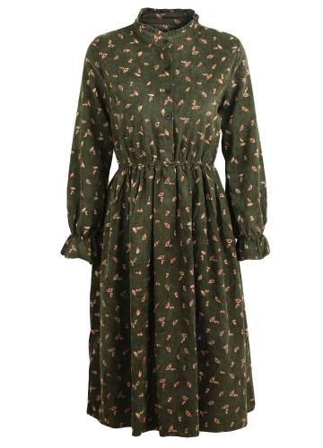 New Autumn Winter Women Vintage Print Dress Elastic Waist Stand Collar Long Sleeve Corduroy Dress
New Autumn Winter Women Vintage Print Dress Elastic Waist Stand Collar Long Sleeve Corduroy Dress