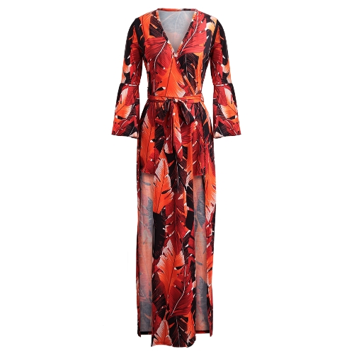 Sexy Women Deep V Neck Jumpsuit Leaves Print Belled 3/4 Sleeves High Low Dress Playsuit Rompers
Sexy Women Deep V Neck Jumpsuit Leaves Print Belled 3/4 Sleeves High Low Dress Playsuit Rompers
