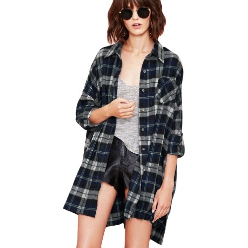 Spring News Women Oversized Plaid Shirt Buttons Pocket Turn-down Collar Long Sleeve Baggy Check Blouse Tee Shirt
Spring News Women Oversized Plaid Shirt Buttons Pocket Turn-down Collar Long Sleeve Baggy Check Blouse Tee Shirt