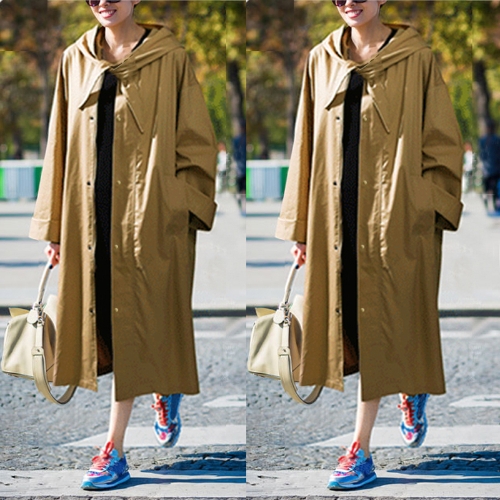 Fashion Women Hooded Trench Coat Long Sleeve Casual Loose Solid Street Outerwear Long Coat Large Size Green/Khaki
Fashion Women Hooded Trench Coat Long Sleeve Casual Loose Solid Street Outerwear Long Coat Large Size Green/Khaki