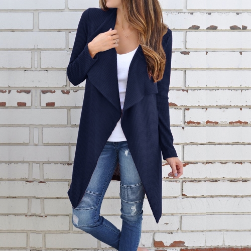 Women Waffle Knitted Bertha Cardigan Coat
