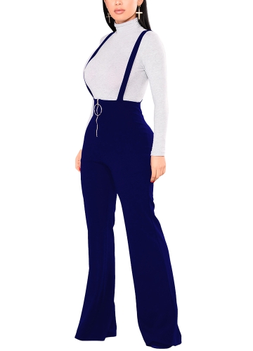 Women Dungarees Overalls Bell-bottomed High Waist O-ring Zipper Front Flared Casual Jumpsuits Pants Trousers Women Dungarees Overalls Bell-bottomed High Waist O-ring Zipper Front Flared Casual Jumpsuits Pants Trousers
