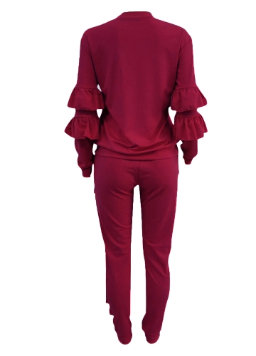 Fashion Women Two-Piece Set Solid Ruffled Top Drawstring Long Pants Long Sleeve Hoodies Casual Sportswear
Fashion Women Two-Piece Set Solid Ruffled Top Drawstring Long Pants Long Sleeve Hoodies Casual Sportswear