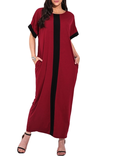 Fashion Women Plus Size Contrast Panel T-Shirt Dress O Neck Short Sleeve Casual Loose Maxi Dress
Fashion Women Plus Size Contrast Panel T-Shirt Dress O Neck Short Sleeve Casual Loose Maxi Dress