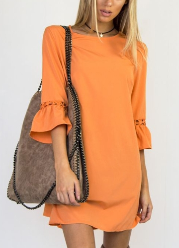 Fashion Women Mini Dress O Neck 3/4 Flare Sleeve Hollow Out Solid Color Casual Party Dress
Fashion Women Mini Dress O Neck 3/4 Flare Sleeve Hollow Out Solid Color Casual Party Dress