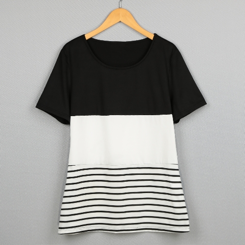 Fashion Women Color Block Striped T-Shirt Short Sleeve Casual Slim Knitted Tee Tunics Blouse Tops Black
Fashion Women Color Block Striped T-Shirt Short Sleeve Casual Slim Knitted Tee Tunics Blouse Tops Black