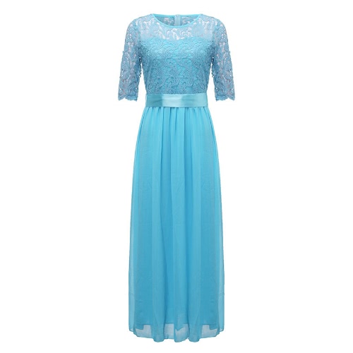 Women Dress Lace Chiffon Half Sleeve Slim Maxi Long Gown Elegant Princess Evening Party One-Piece
Women Dress Lace Chiffon Half Sleeve Slim Maxi Long Gown Elegant Princess Evening Party One-Piece