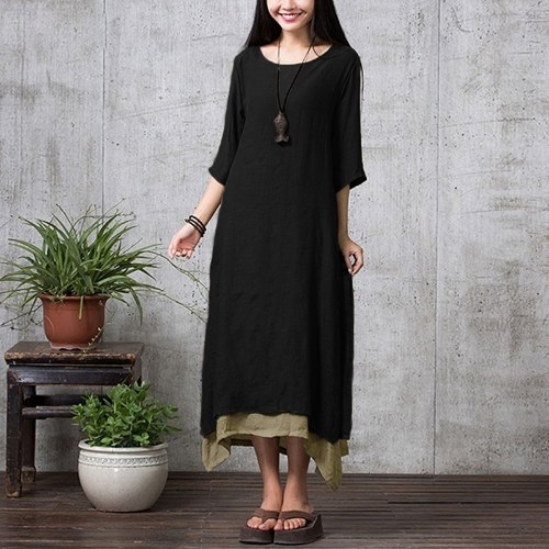 New Women Cotton Linen Vintage Dress Split Irregular Hem Casual Loose Boho Long Maxi Dresses Orange/Army Green/Coffee
New Women Cotton Linen Vintage Dress Split Irregular Hem Casual Loose Boho Long Maxi Dresses Orange/Army Green/Coffee