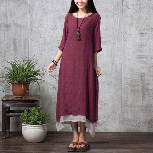 New Women Cotton Linen Vintage Dress Split Irregular Hem Casual Loose Boho Long Maxi Dresses Orange/Army Green/Coffee
New Women Cotton Linen Vintage Dress Split Irregular Hem Casual Loose Boho Long Maxi Dresses Orange/Army Green/Coffee