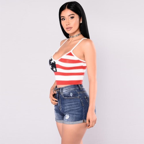 Sexy Women Summer Camis Tank Top American Flag Star Stripe Print Sleeveless Bustier Top Red
Sexy Women Summer Camis Tank Top American Flag Star Stripe Print Sleeveless Bustier Top Red