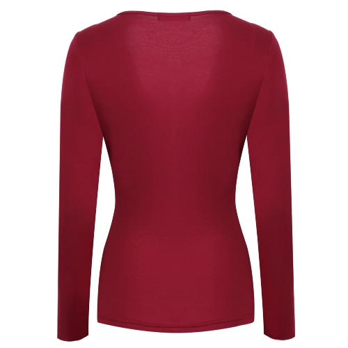 New Sexy Women Deep V Neck Cross Front Ruched T-Shirt Long Sleeve Pullover Wraparound Slim Top Black/Bugundy
New Sexy Women Deep V Neck Cross Front Ruched T-Shirt Long Sleeve Pullover Wraparound Slim Top Black/Bugundy