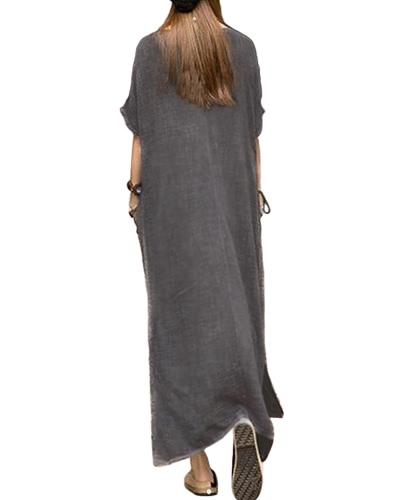 Oversized Summer Women Retro Casual Loose Long Dress Cotton Linen Solid Short Sleeve Ankle Length Dress Plus Size
Oversized Summer Women Retro Casual Loose Long Dress Cotton Linen Solid Short Sleeve Ankle Length Dress Plus Size