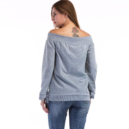 New Sexy Women Blouse Slash Neck Off Shoulder Solid Long Sleeves Trim Cuffs Casual Top Grey
New Sexy Women Blouse Slash Neck Off Shoulder Solid Long Sleeves Trim Cuffs Casual Top Grey