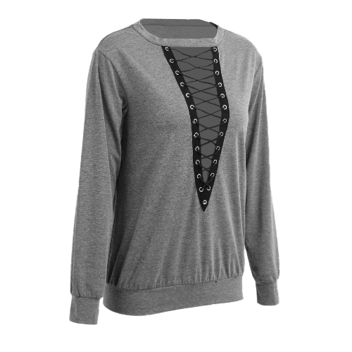 New Fashion Women Blouse Tops Lace Up Bandage Long Sleeve V Neck Shirts Casual Solid Pullover Black/Burgundy/Grey
New Fashion Women Blouse Tops Lace Up Bandage Long Sleeve V Neck Shirts Casual Solid Pullover Black/Burgundy/Grey