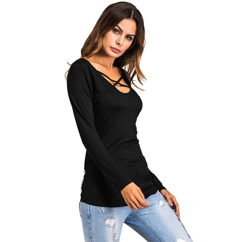 New Fashion Women Floral Printed T-shirt Cross V Neck Long Sleeves Asymmetric Tee Shirt Tops
New Fashion Women Floral Printed T-shirt Cross V Neck Long Sleeves Asymmetric Tee Shirt Tops