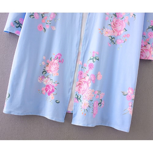 New Fashion Women Long Cardigan Kimono Open Front Floral Print Long Sleeves Casual Outerwear New Fashion Women Long Cardigan Kimono Open Front Floral Print Long Sleeves Casual Outerwear