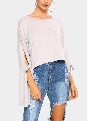 New Fashion Women Autumn Winter Crop Top Round Neck Strappy Slit Sleeves Solid Color Cropped T-Shirt
New Fashion Women Autumn Winter Crop Top Round Neck Strappy Slit Sleeves Solid Color Cropped T-Shirt